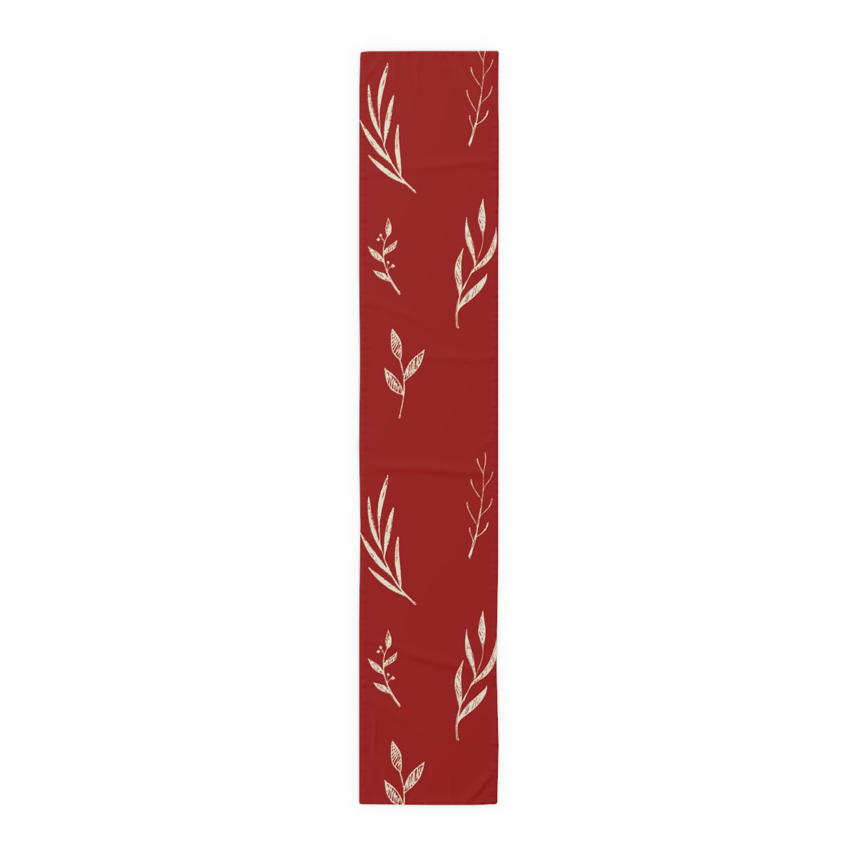 Red Holiday Table Runner - White Garland
