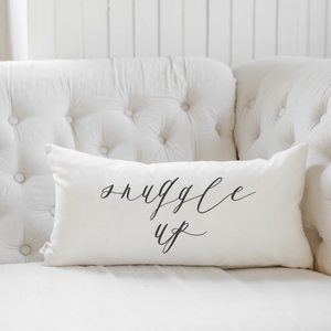 "Snuggle Up" Script Lumbar Pillow