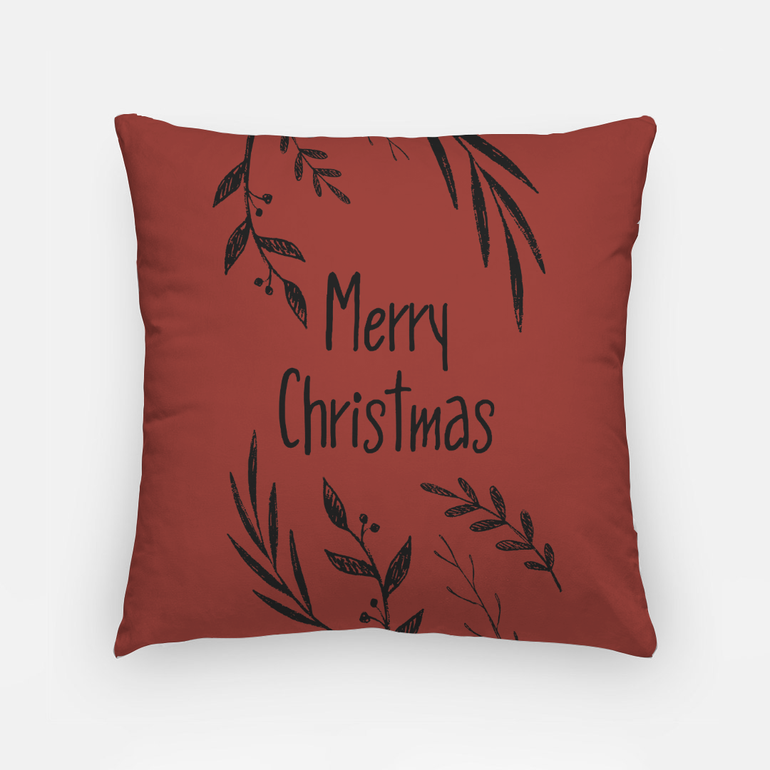 18"x18" Holiday Polyester Pillowcase - Merry Christmas Garland