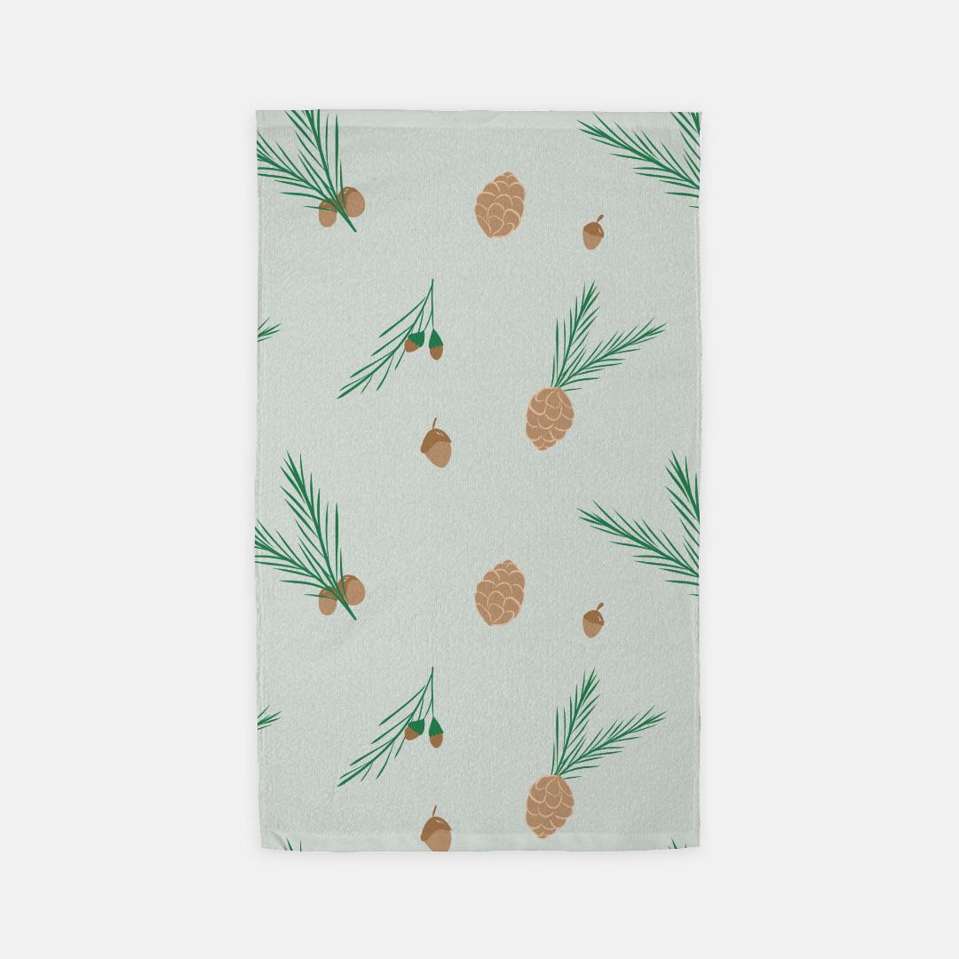 Holiday Hand Towel - Pinecones & Acorns