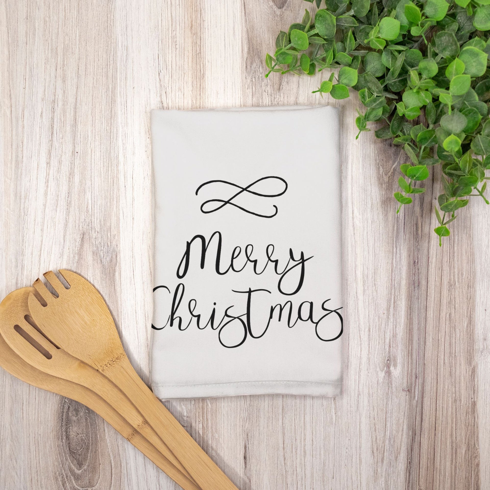 Holiday Hostess Towel - Cursive Merry Christmas