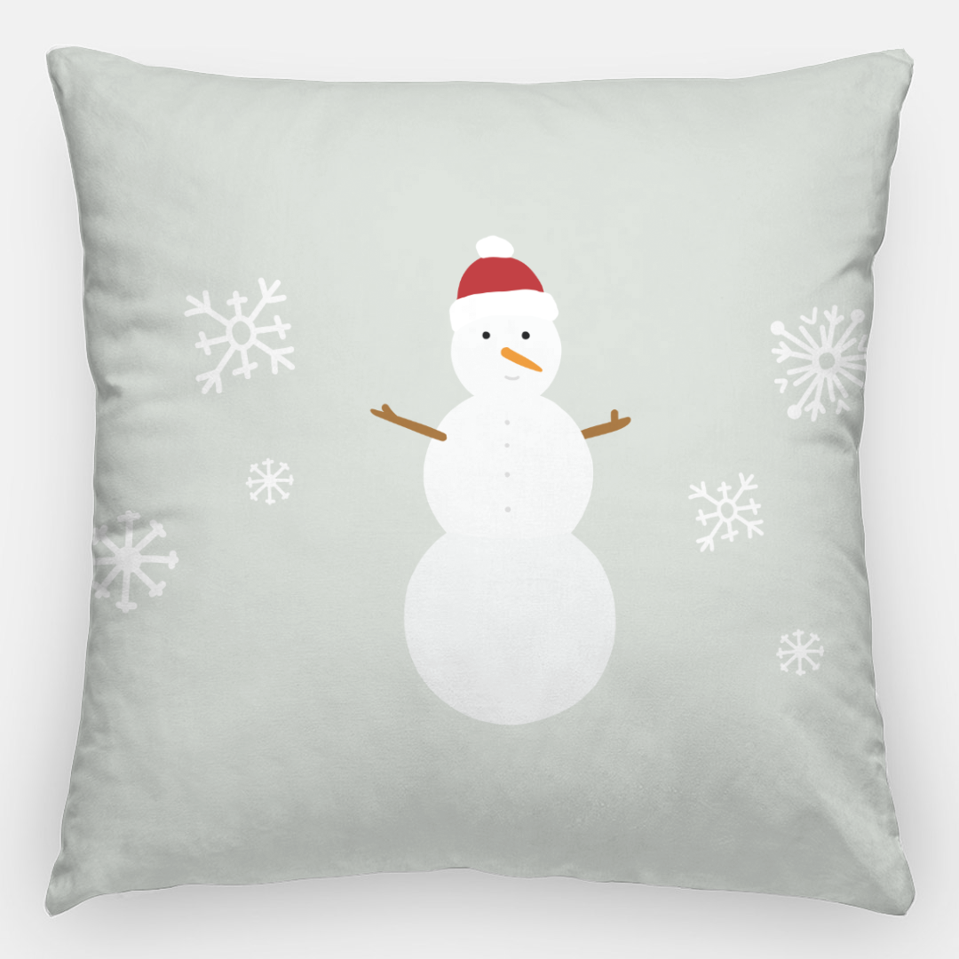 24x24 Holiday Polyester Pillowcase - Snowman