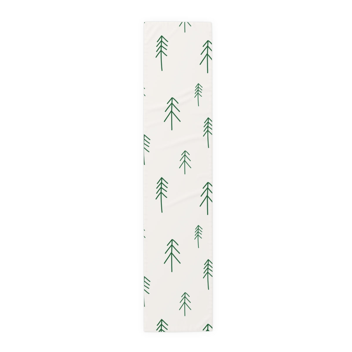 White Holiday Table Runner - Evergreens