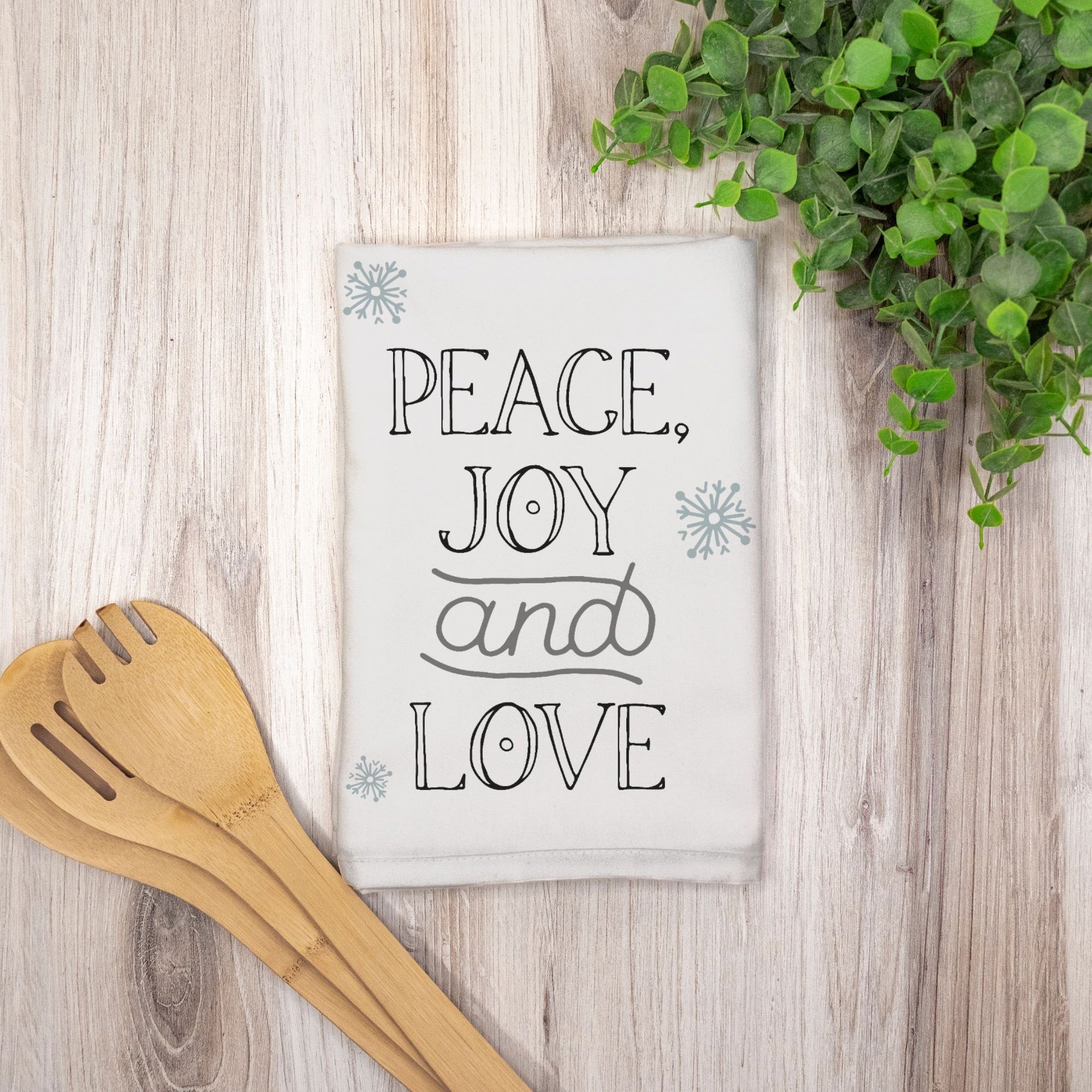 Holiday Hostess Towel - Peace, Joy & Love