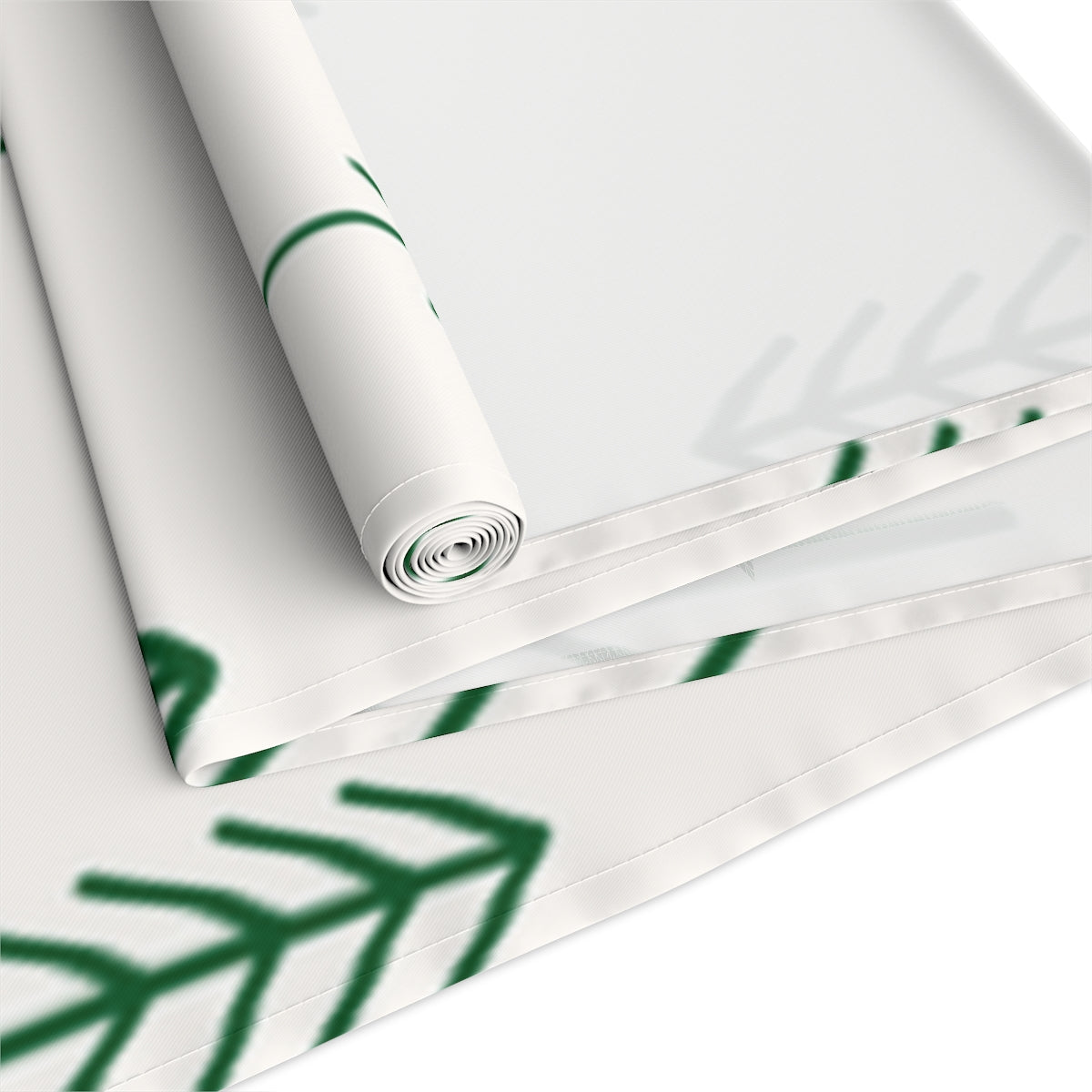 White Holiday Table Runner - Evergreens