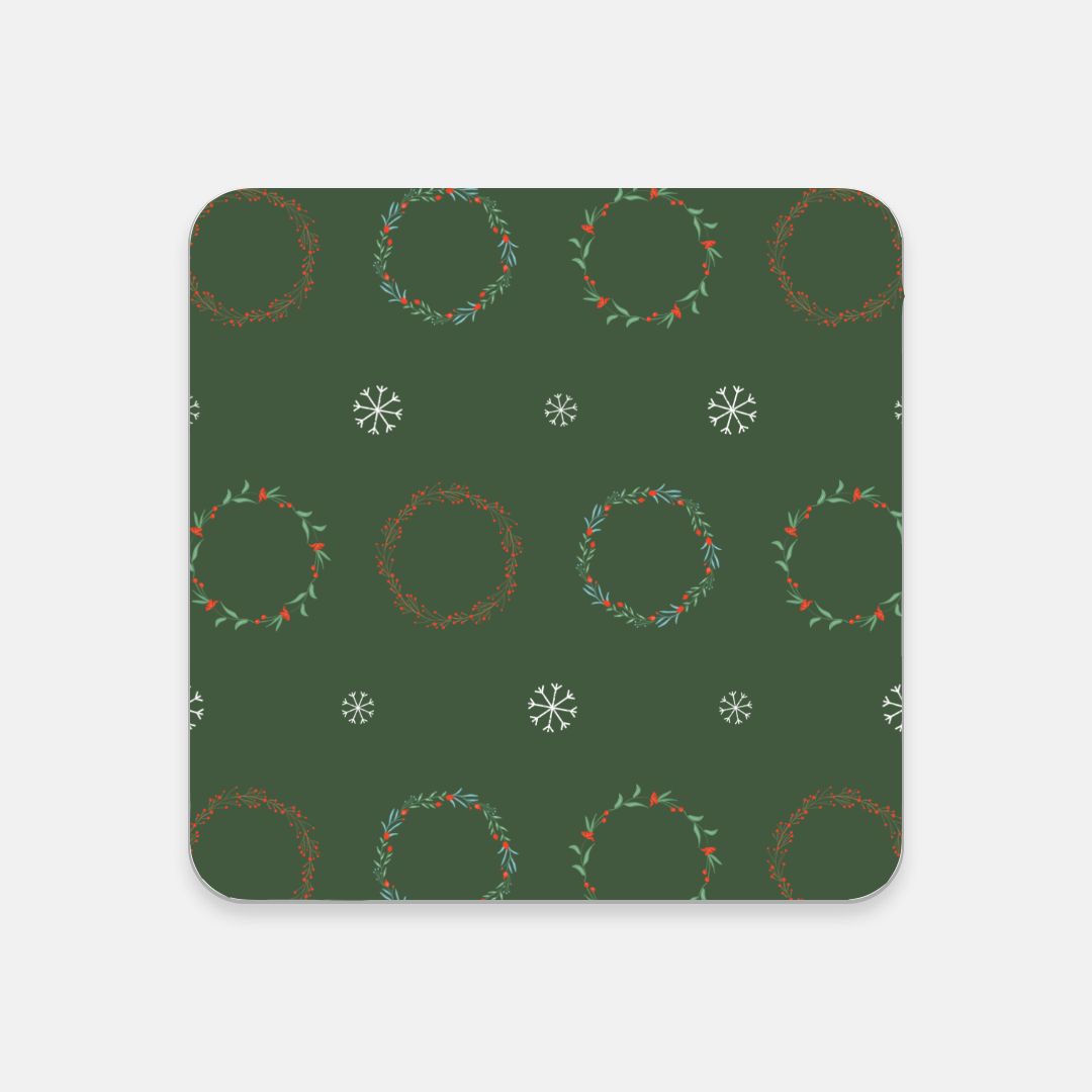 Cork Back Coaster - Wreaths