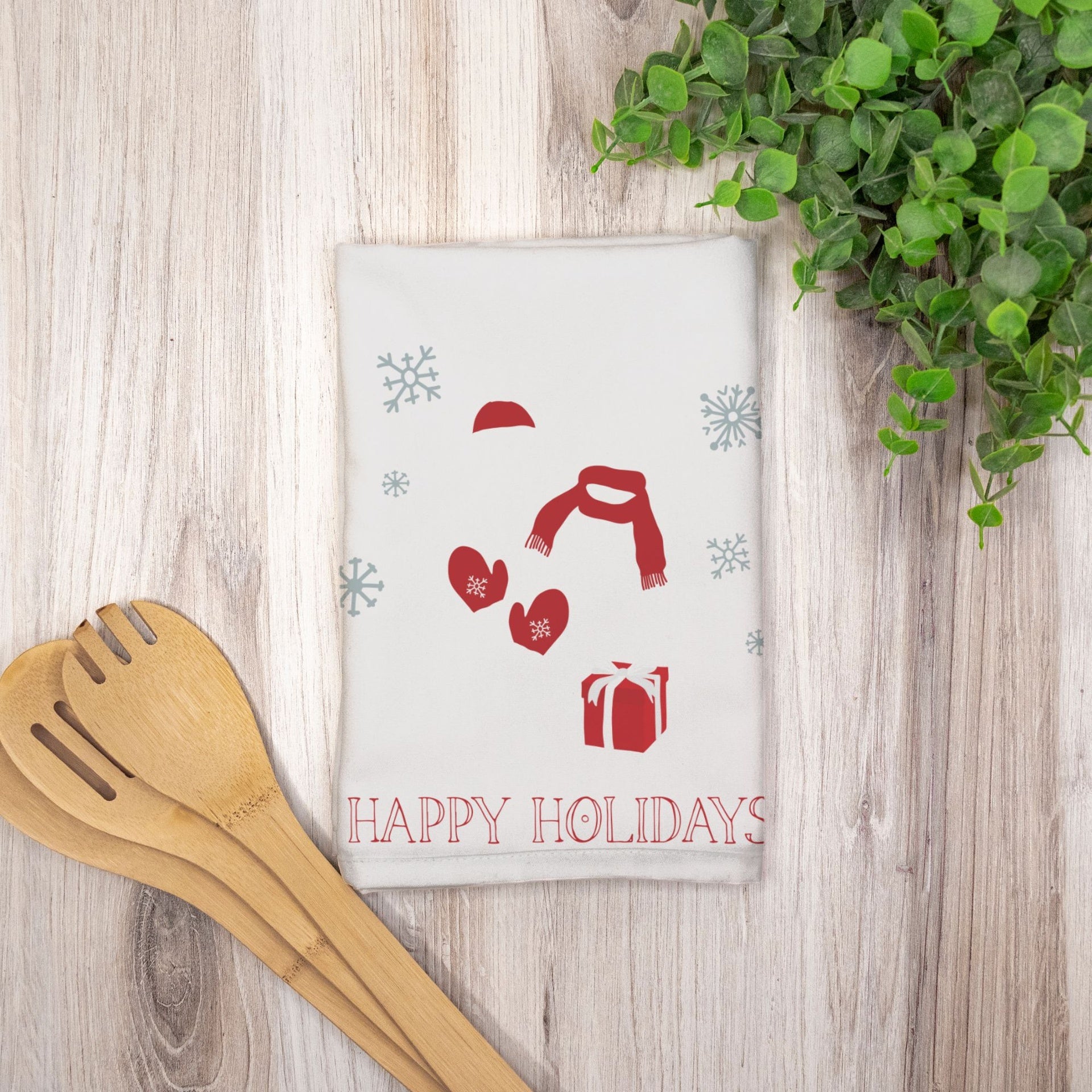 Holiday Hostess Towel - Red Happy Holidays