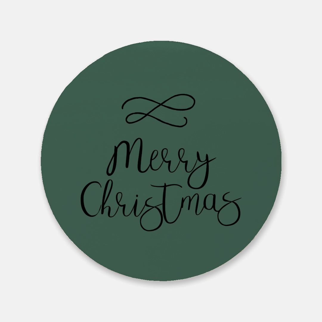 Round Cork Back Coaster - Merry Christmas