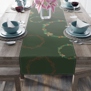 Holiday Table Runner - Large Wreaths