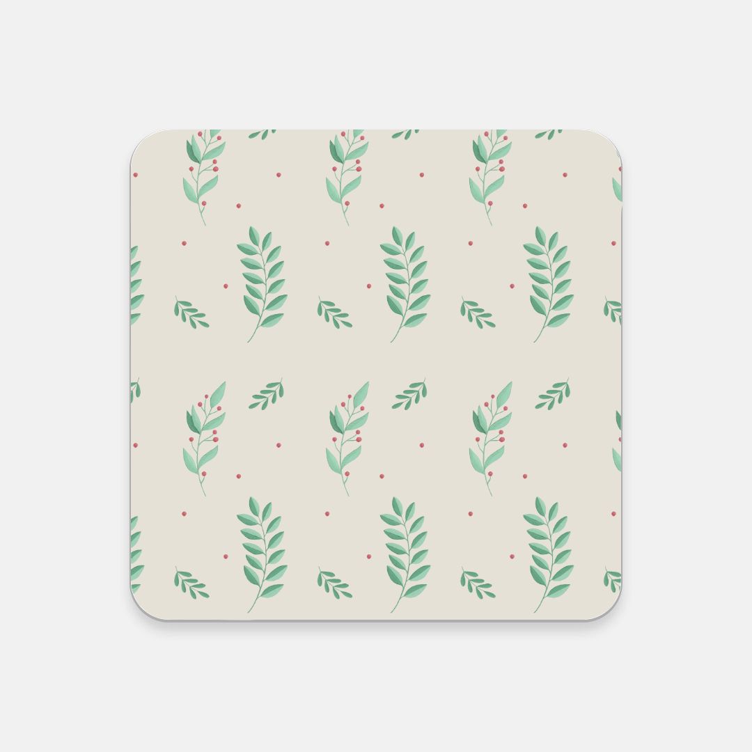 Cork Back Coaster - Large Holly