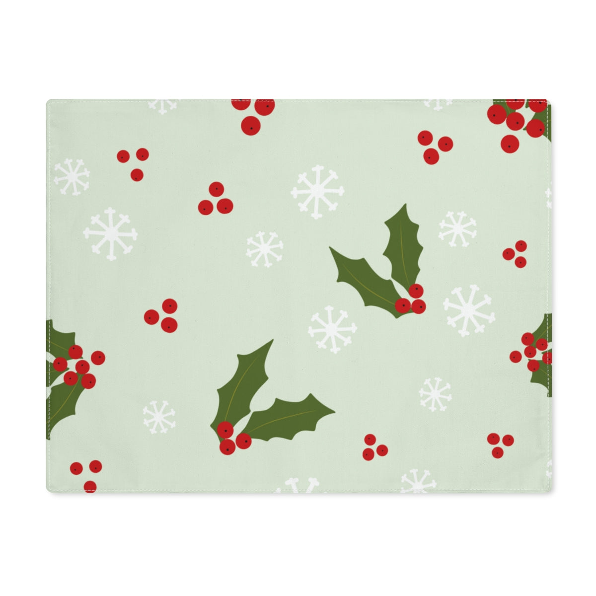 Holiday Table Placemat - Holly & Snowflakes