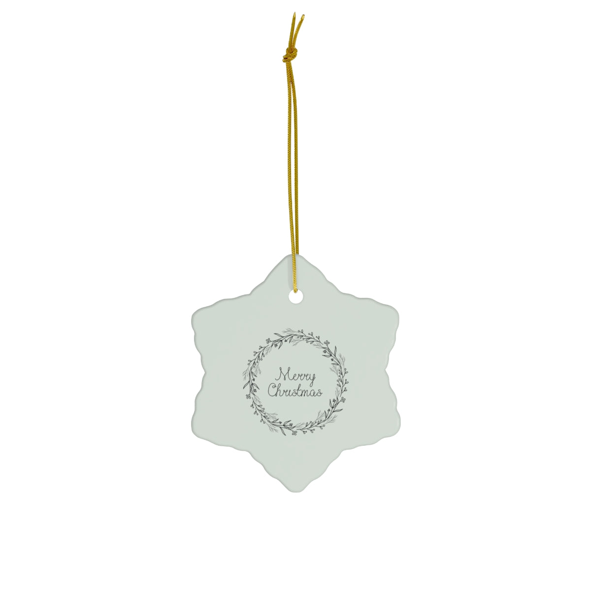 Ceramic Holiday Ornament - Black Wreath