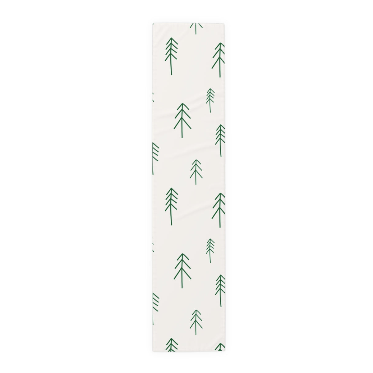 White Holiday Table Runner - Evergreens
