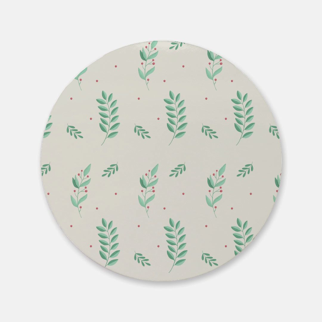 Round Cork Back Coaster - Large Holly