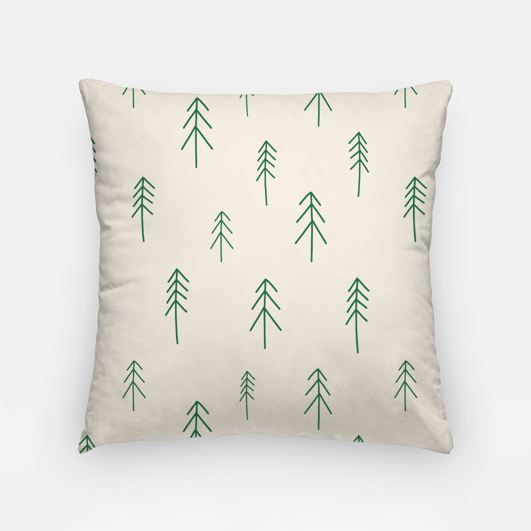 18x18 Beige Holiday Polyester Pillowcase - Evergreens