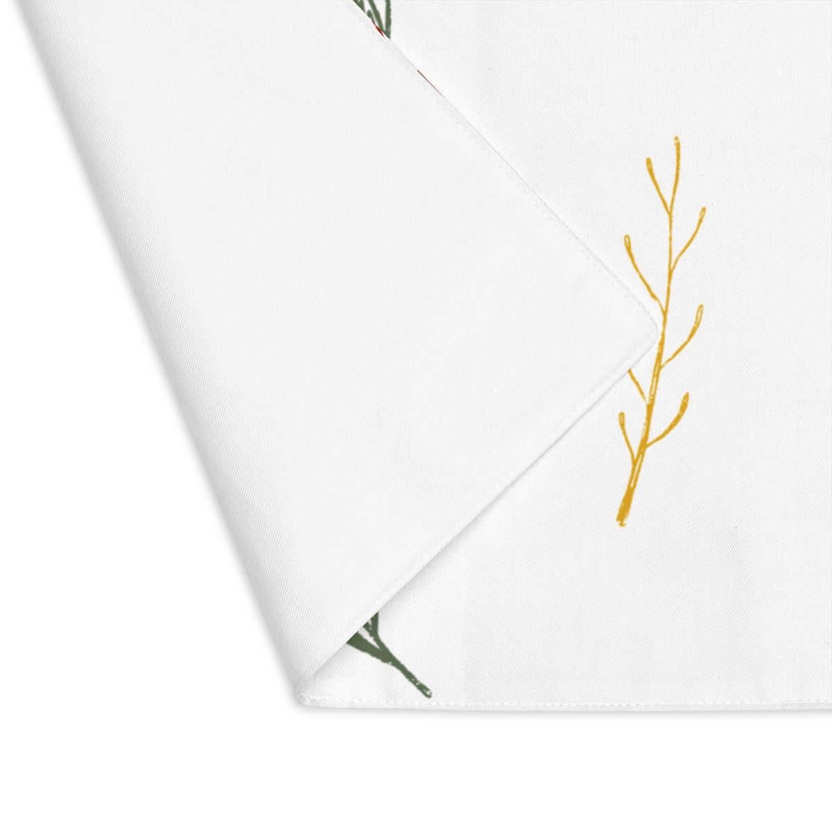 White Holiday Table Placemat - Colorful Garland