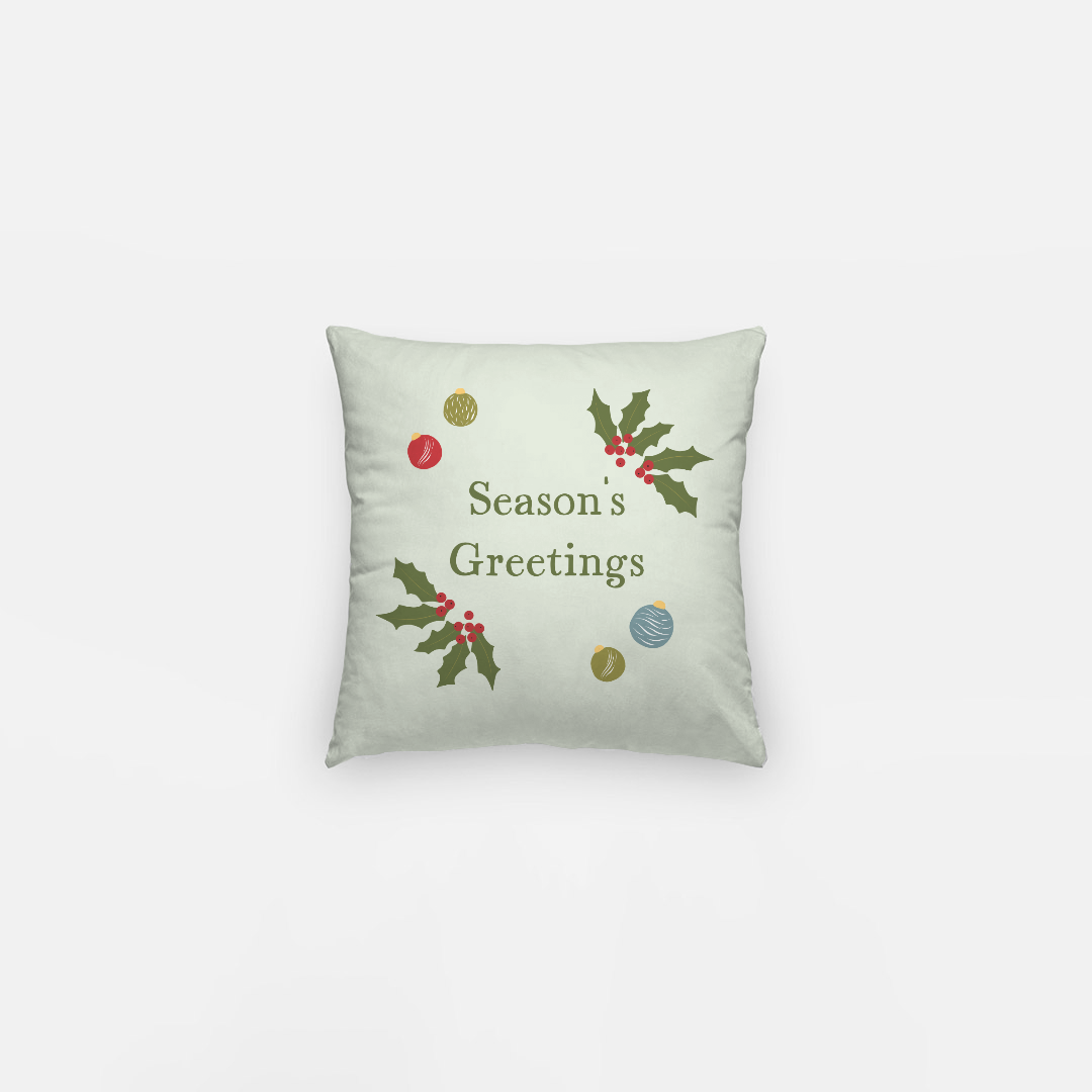 10x10 Holiday Polyester Pillowcase - Season's Greetings