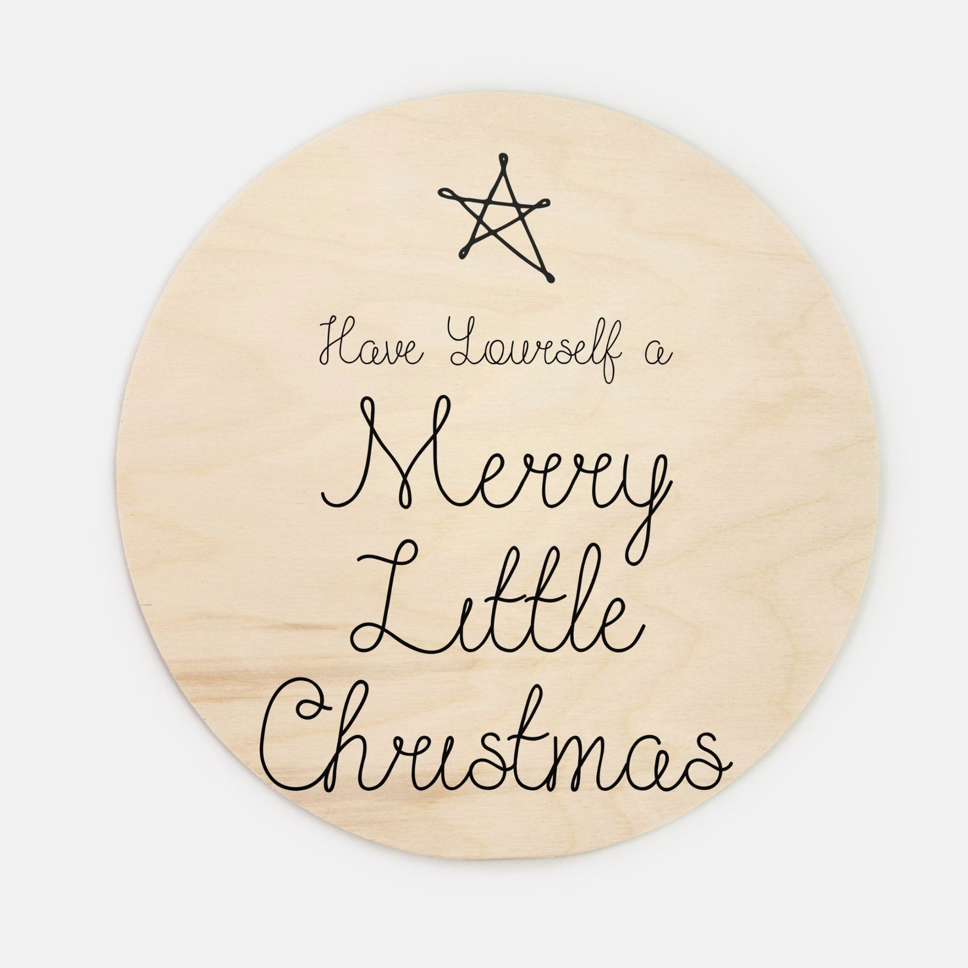 10" Round Wood Sign - Merry Little Christmas