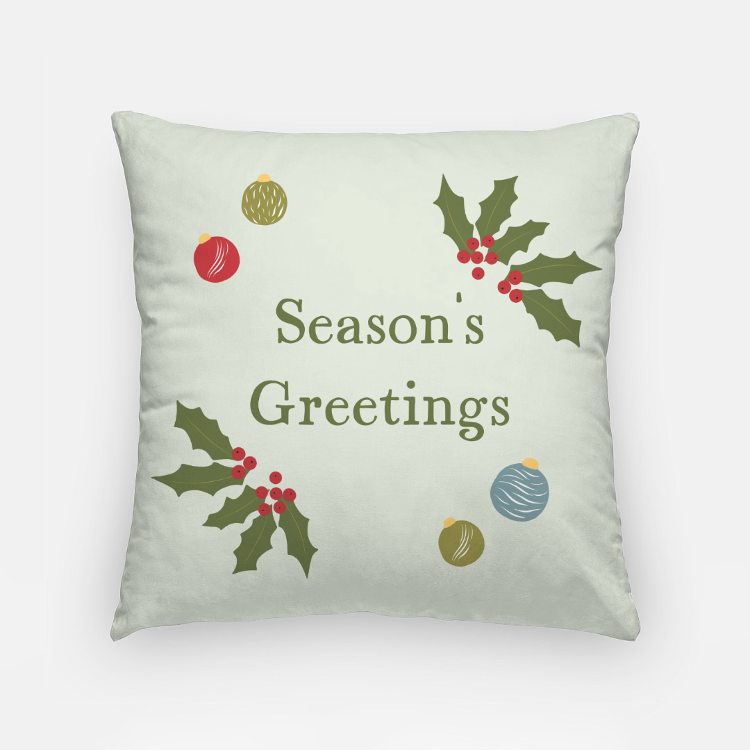18"x18" Holiday Polyester Pillowcase - Season's Greetings