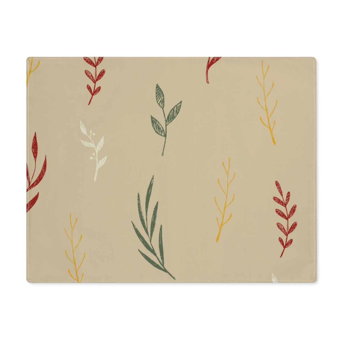 Beige Holiday Table Placemat - Colorful Garland