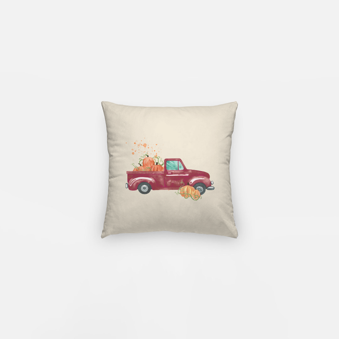 Lifestyle Details - 10x10 Autumn Pillowcase - Burgundy Rustic Truck