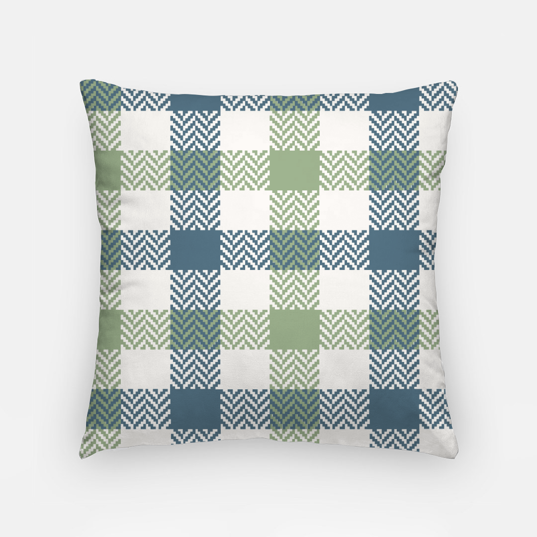 Lifestyle Details - 18x18 Autumn Plaid Pillowcase - Blue & Green