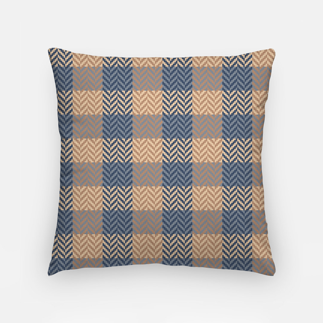 Lifestyle Details - 18x18 Autumn Plaid Pillowcase - Blue & Rust