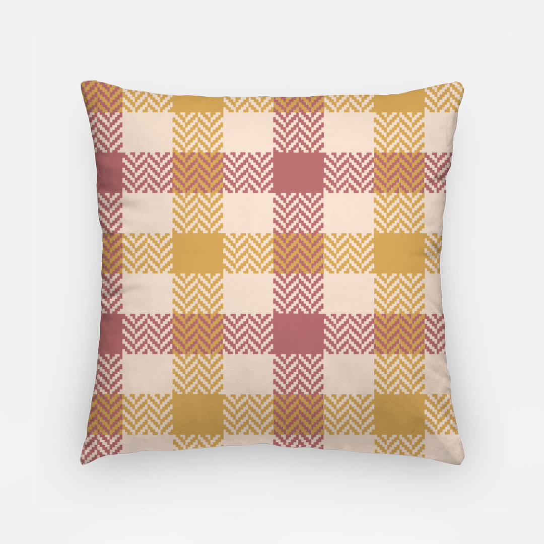 Lifestyle Details - 18x18 Autumn Plaid Pillowcase - Red & Orange