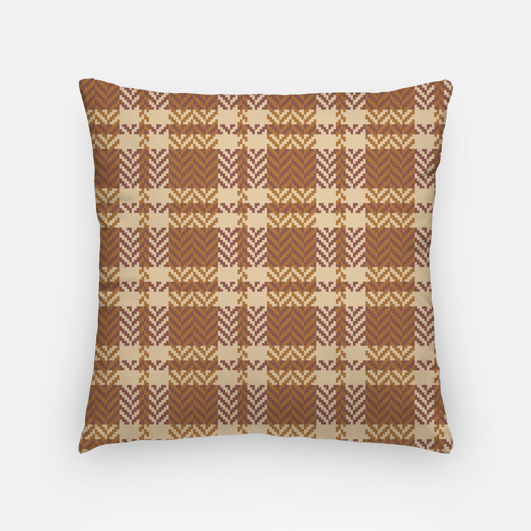 Lifestyle Details - 18x18 Autumn Plaid Pillowcase - Rust & Cream