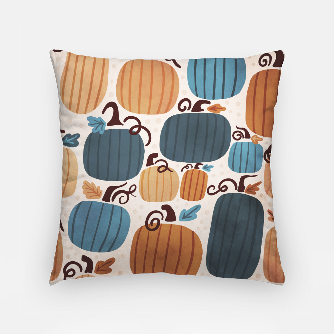 Lifestyle Details - 18x18 Colorful Autumn Pillowcase - Pumpkins