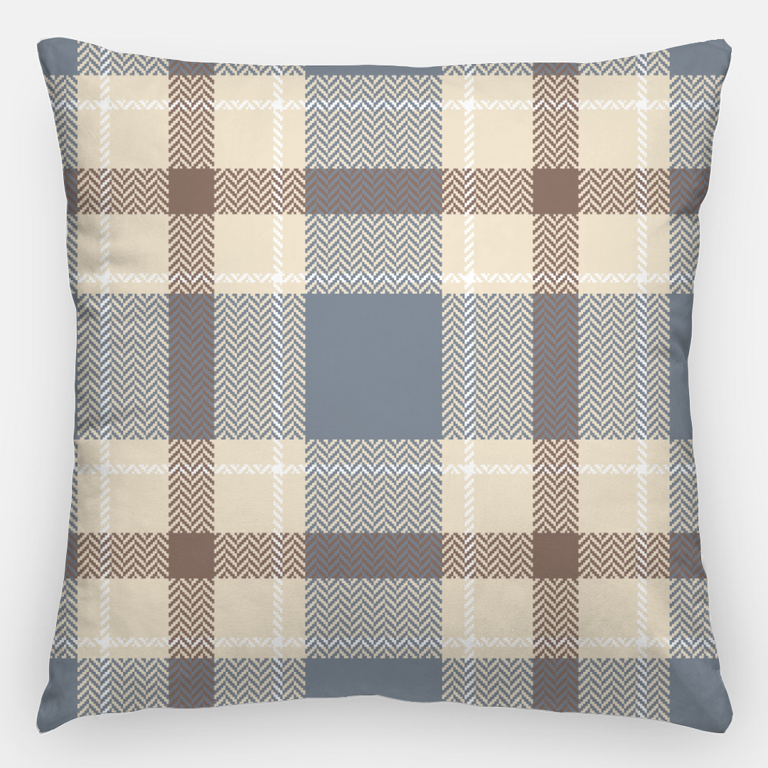 Lifestyle Details - 24x24 Autumn Plaid Pillowcase - Blue & Brown