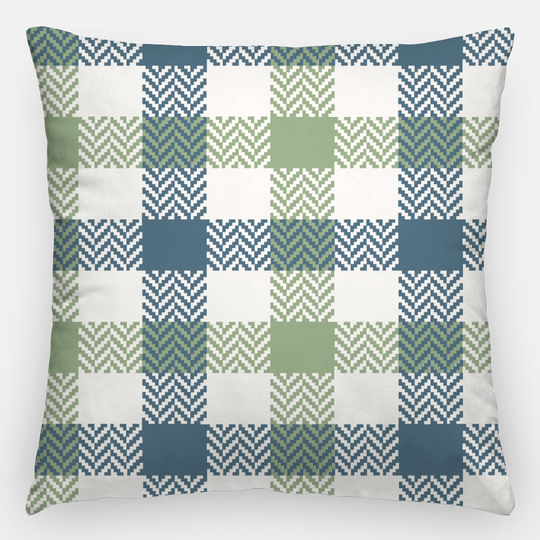 Lifestyle Details - 24x24 Autumn Plaid Pillowcase - Blue & Green