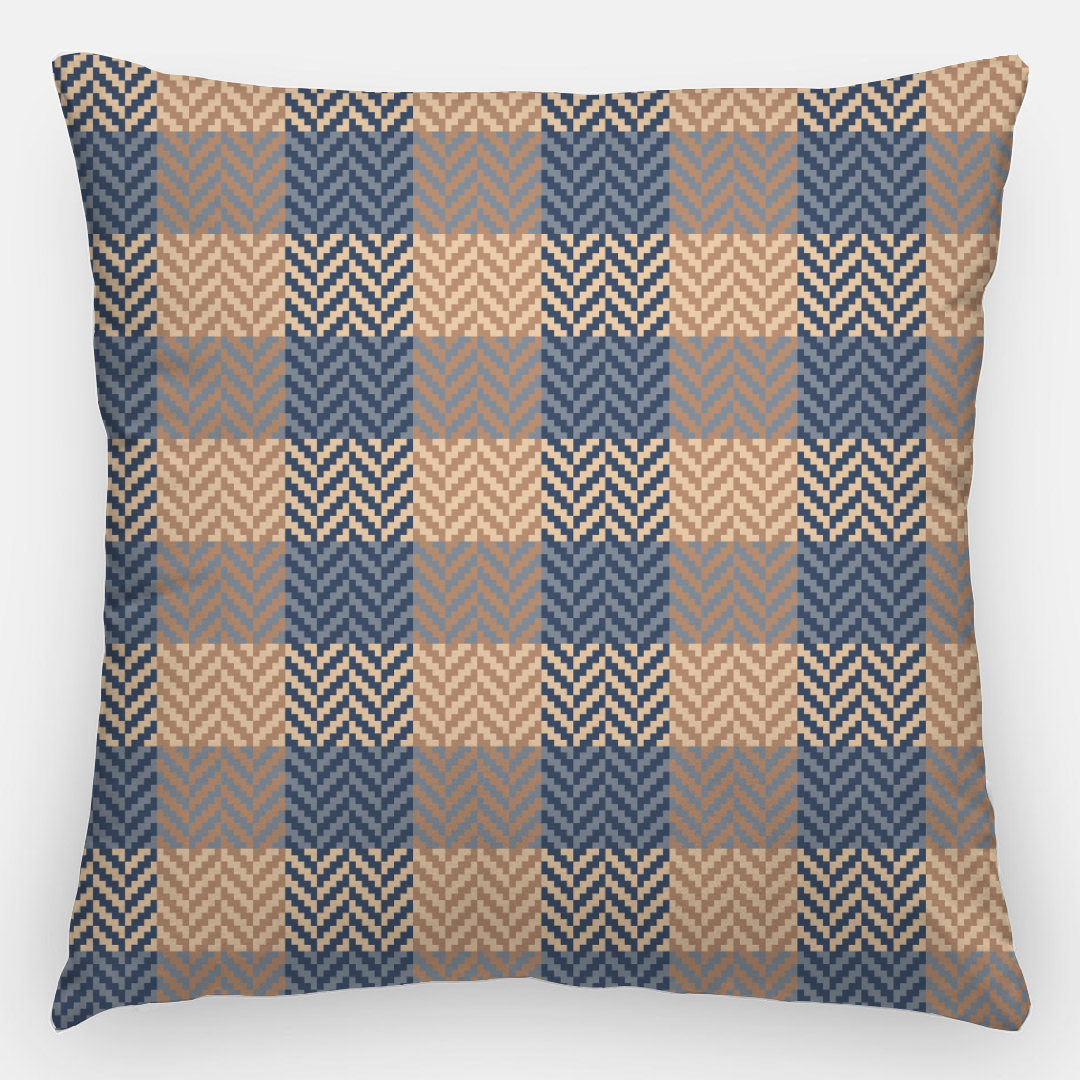 Lifestyle Details - 24x24 Autumn Plaid Pillowcase - Blue & Rust