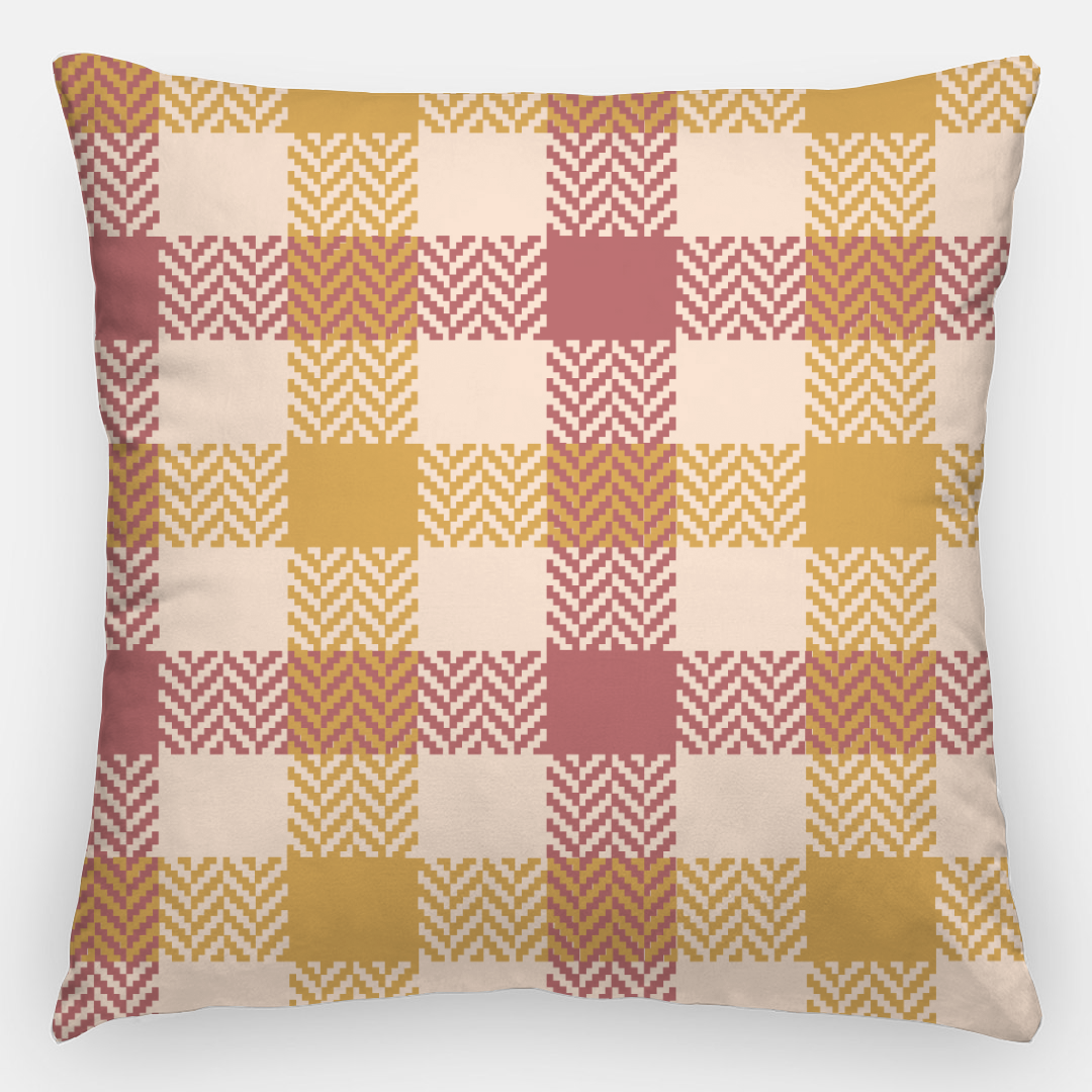 Lifestyle Details - 24x24 Autumn Plaid Pillowcase - Red & Orange