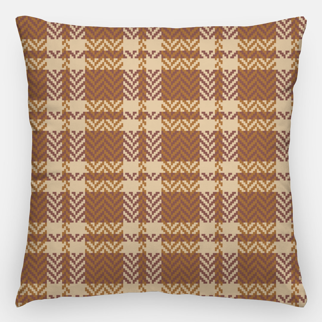 Lifestyle Details - 24x24 Autumn Plaid Pillowcase - Rust & Cream