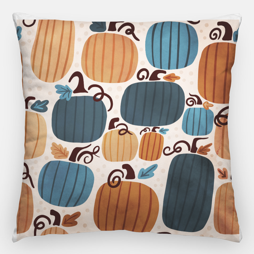 Lifestyle Details - 24x24 Colorful Autumn Pillowcase - Pumpkins