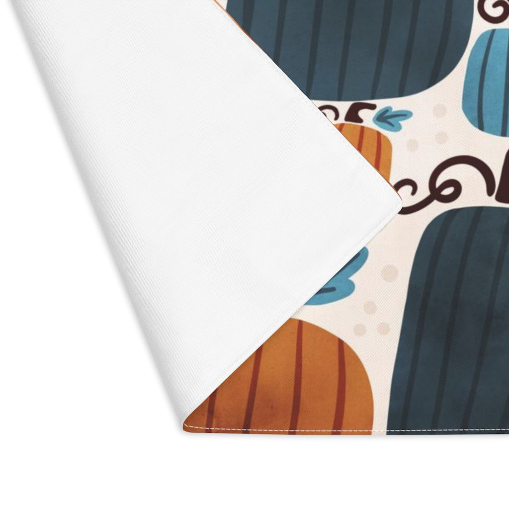 Lifestyle Details - Autumn Colorful Pumpkin Table Placemat - Front View