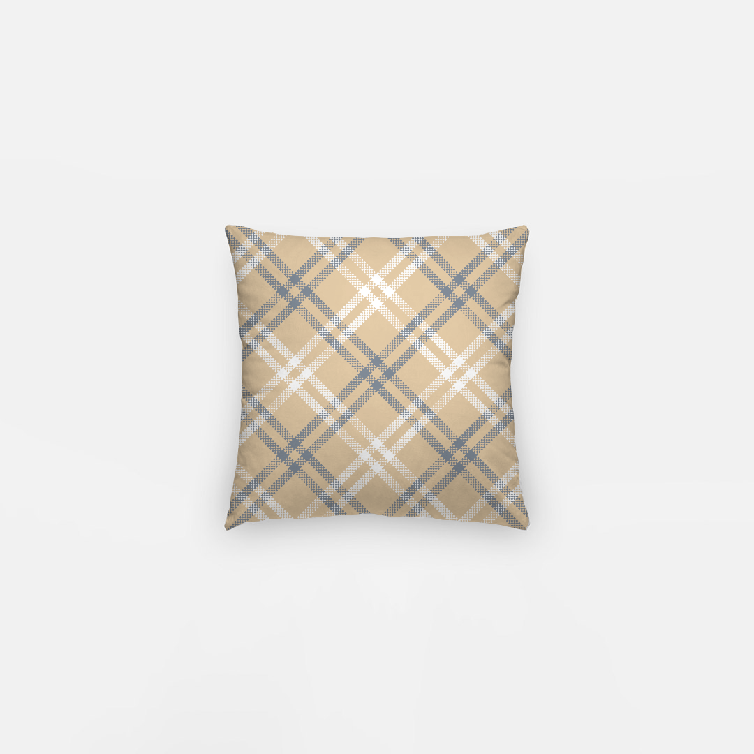 Lifestyle Details - Autumn Diagonal Plaid Pillowcase - White & Blue
