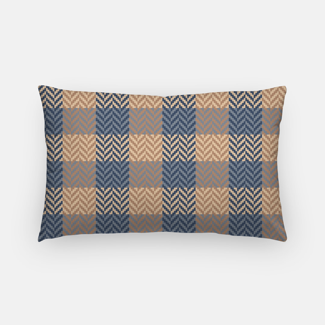 Lifestyle Details - Autumn Plaid Lumbar Pillowcase - Blue & Rust