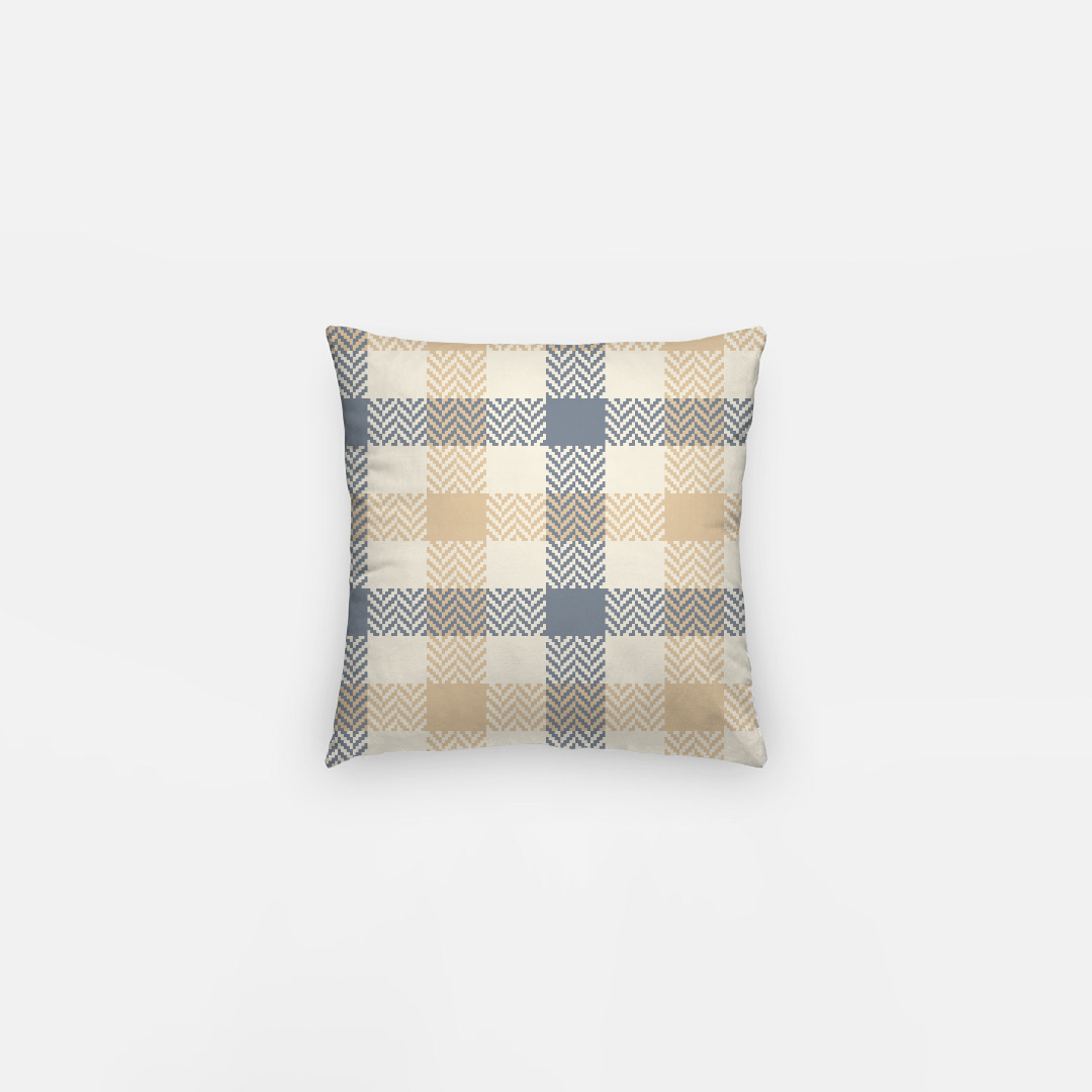 Lifestyle Details - Autumn Plaid Pillowcase - Blue & Natural