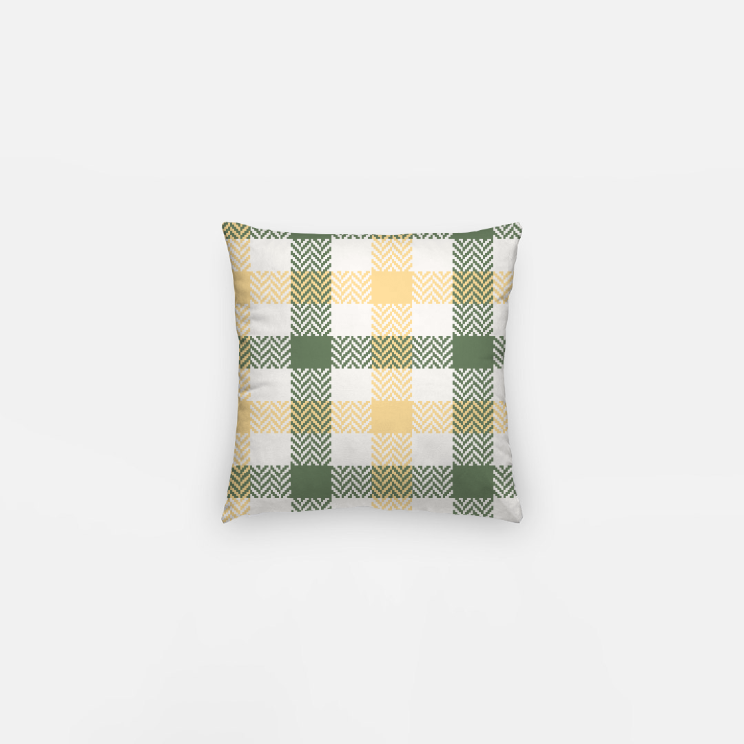 Lifestyle Details - Autumn Plaid Pillowcase - Green & Yellow