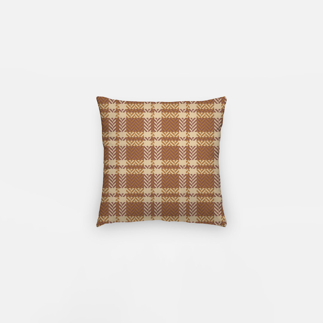 Lifestyle Details - Autumn Plaid Pillowcase - Rust & Cream