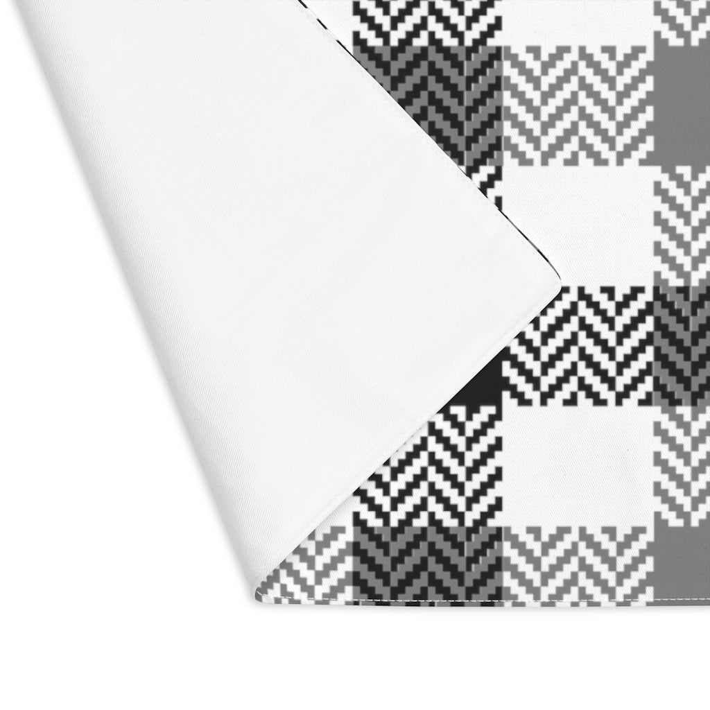 Lifestyle Details - Autumn Plaid Table Placemat - Black & Grey - Front View