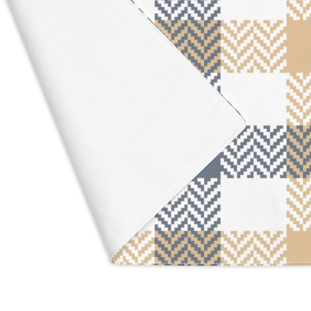 Lifestyle Details - Autumn Plaid Table Placemat - Blue & Cream - Flipped