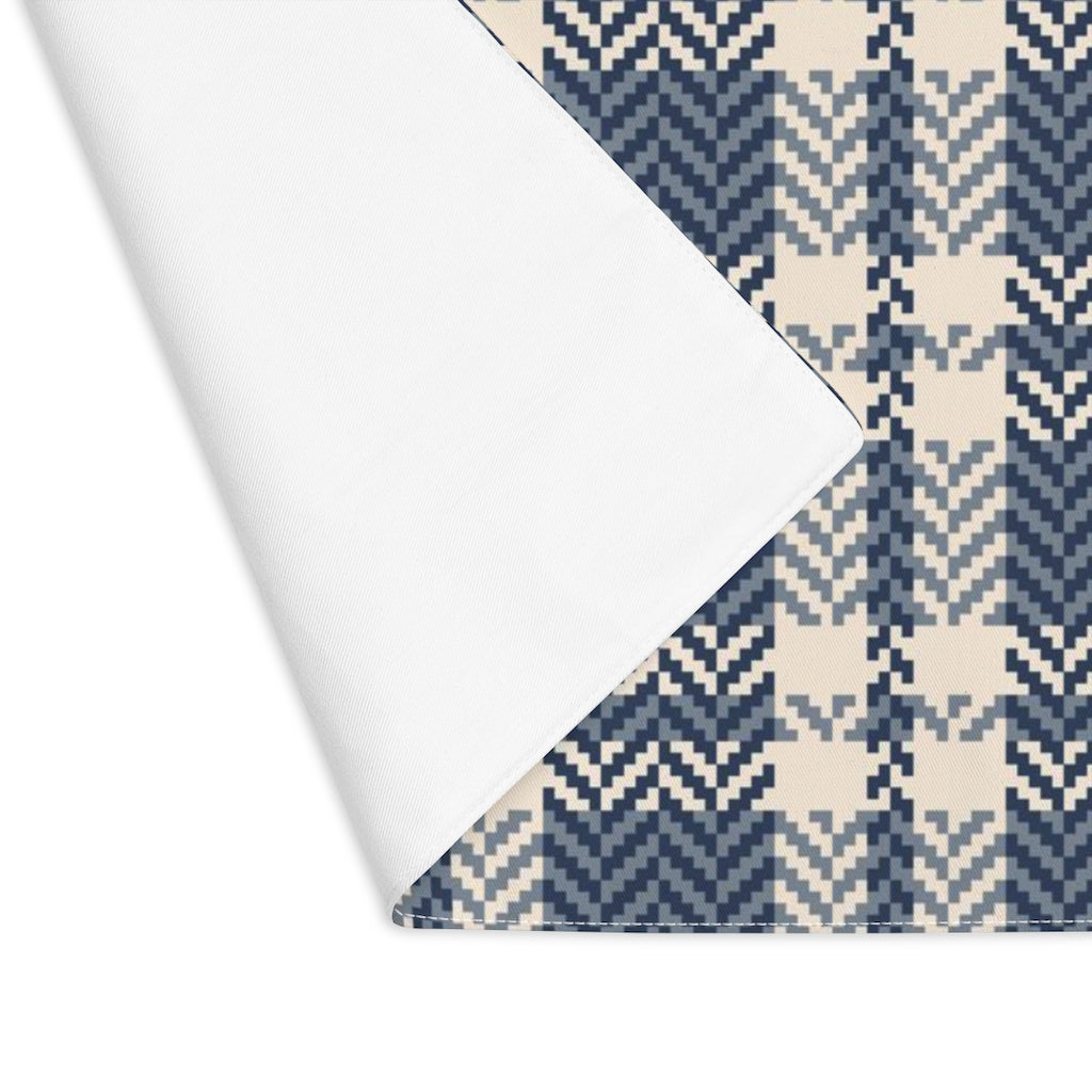 Lifestyle Details - Autumn Plaid Table Placemat - Blue & Cream - Flipped