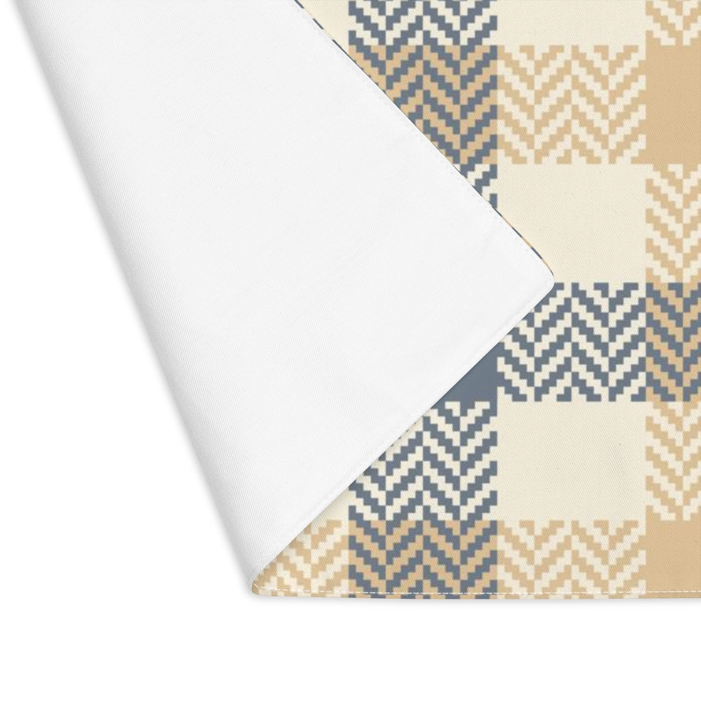 Lifestyle Details - Autumn Plaid Table Placemat - Blue & Natural - Flipped