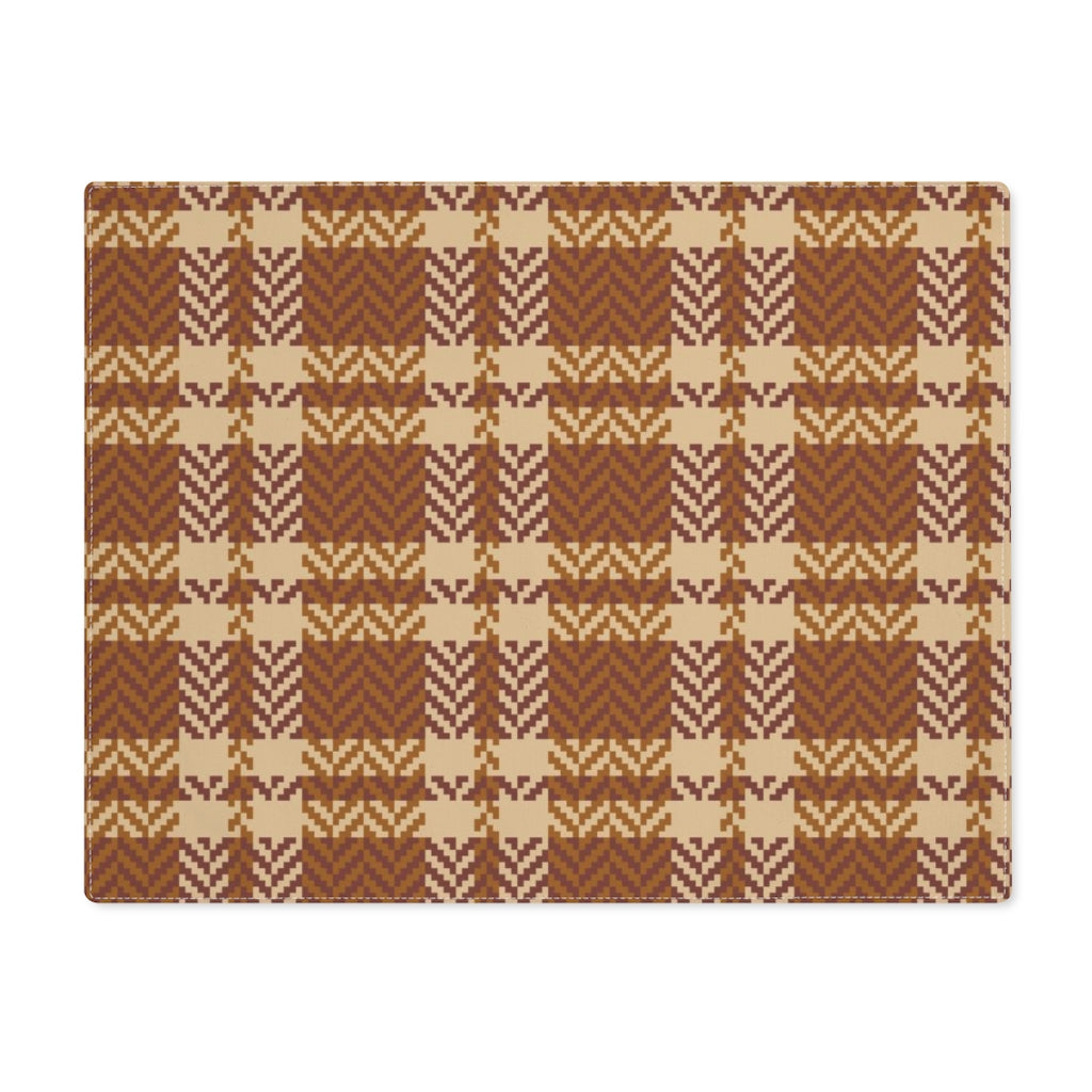 Lifestyle Details - Autumn Plaid Table Placemat - Brown & Natural - Front View