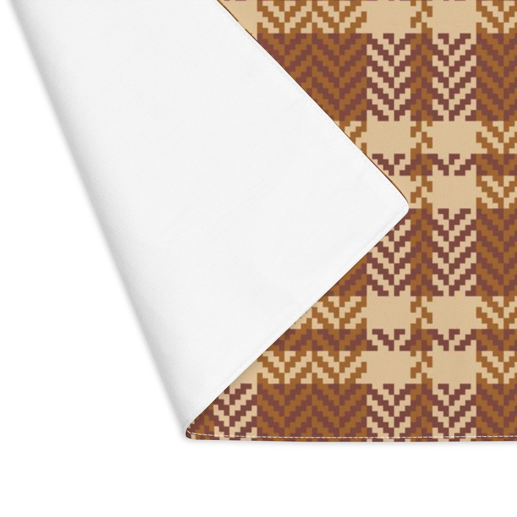 Lifestyle Details - Autumn Plaid Table Placemat - Brown & Natural - Front View