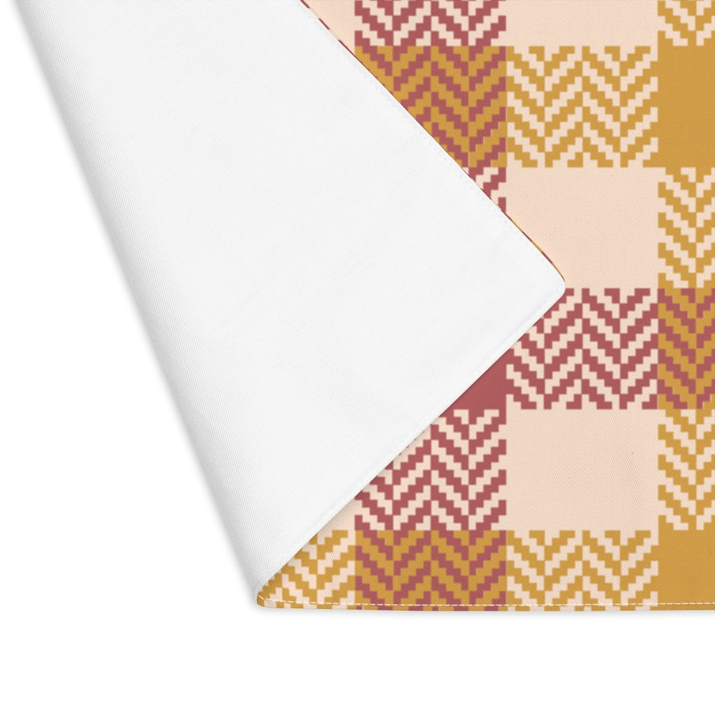 Lifestyle Details - Autumn Plaid Table Placemat - Red & Orange - Front View