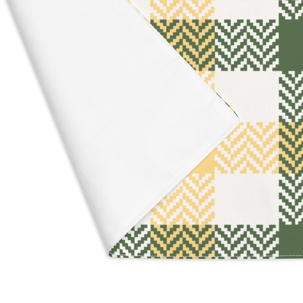 Lifestyle Details - Autumn Plaid Table Placemat - Yellow & Green - Front View